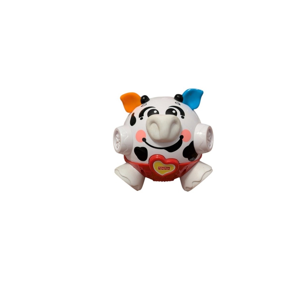 Fisher Price Mattel 5" Cow Bumble Ball Play Toy *Bounce & Moo/Giggle Sound